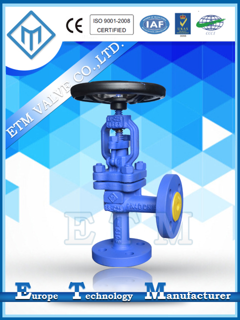 DIN Angle Pattern Gland Packing Globe Valve
